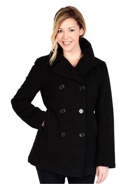 Style & Co. Vintage Wool Black Peacoat